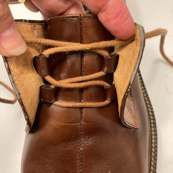 Moretti Collezione Italia Men's Leather Lace-up Dress Shoes, Size 10, Brown Croc - Picture 8 of 16